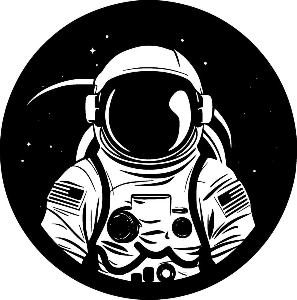 astronaute - minimaliste et plat logo - vecteur illustration