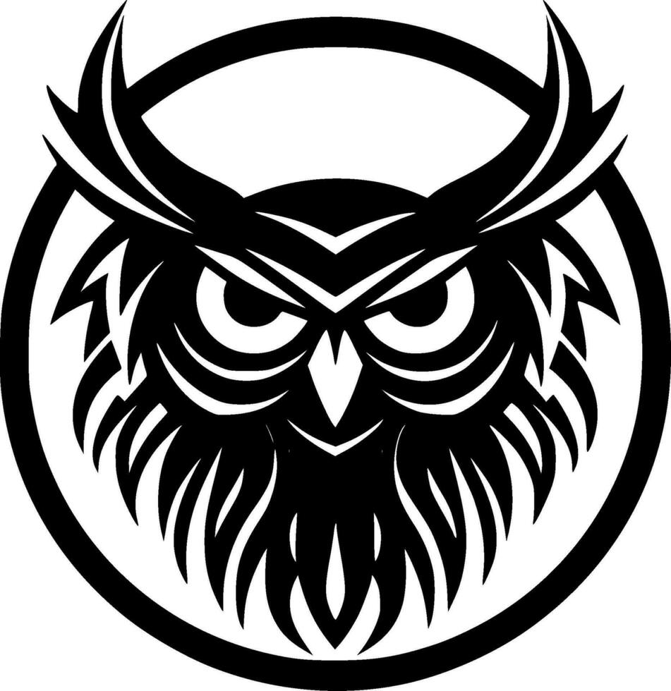 hibou, noir et blanc vecteur illustration