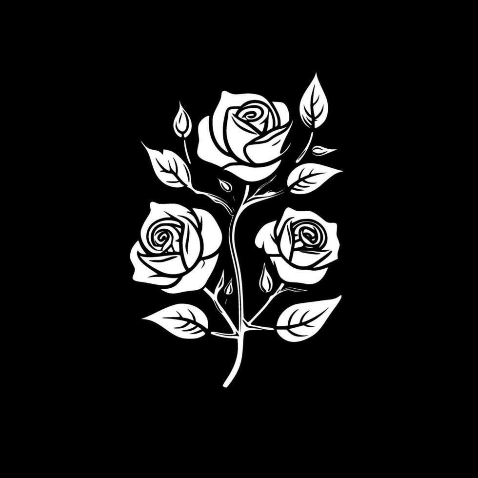 des roses - minimaliste et plat logo - vecteur illustration