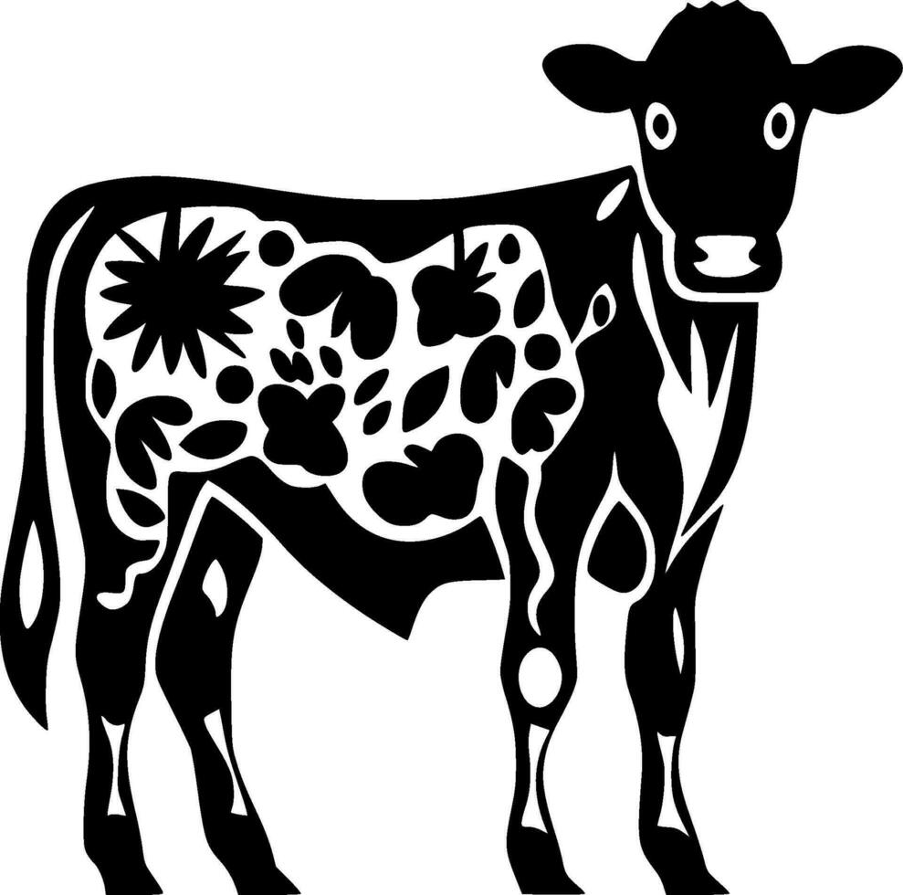 vache - noir et blanc isolé icône - vecteur illustration