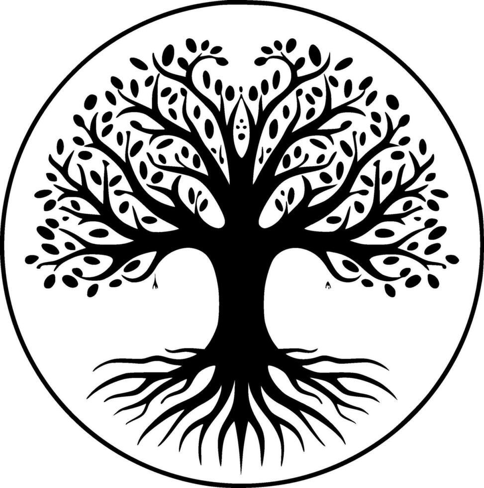 arbre - minimaliste et plat logo - vecteur illustration