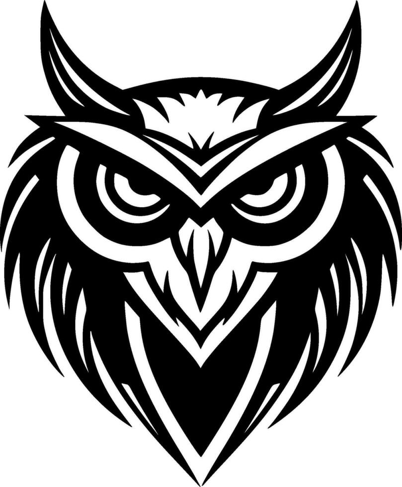 hibou - minimaliste et plat logo - vecteur illustration