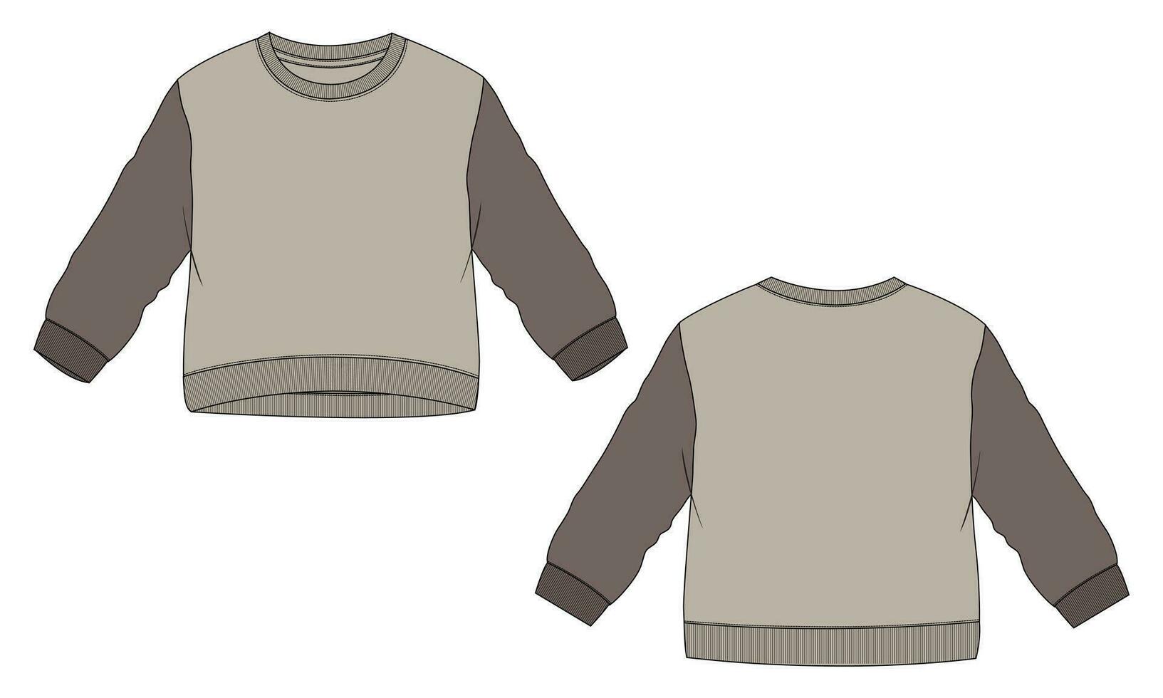 longue manche sweat-shirt vecteur illustration modèle pour des gamins