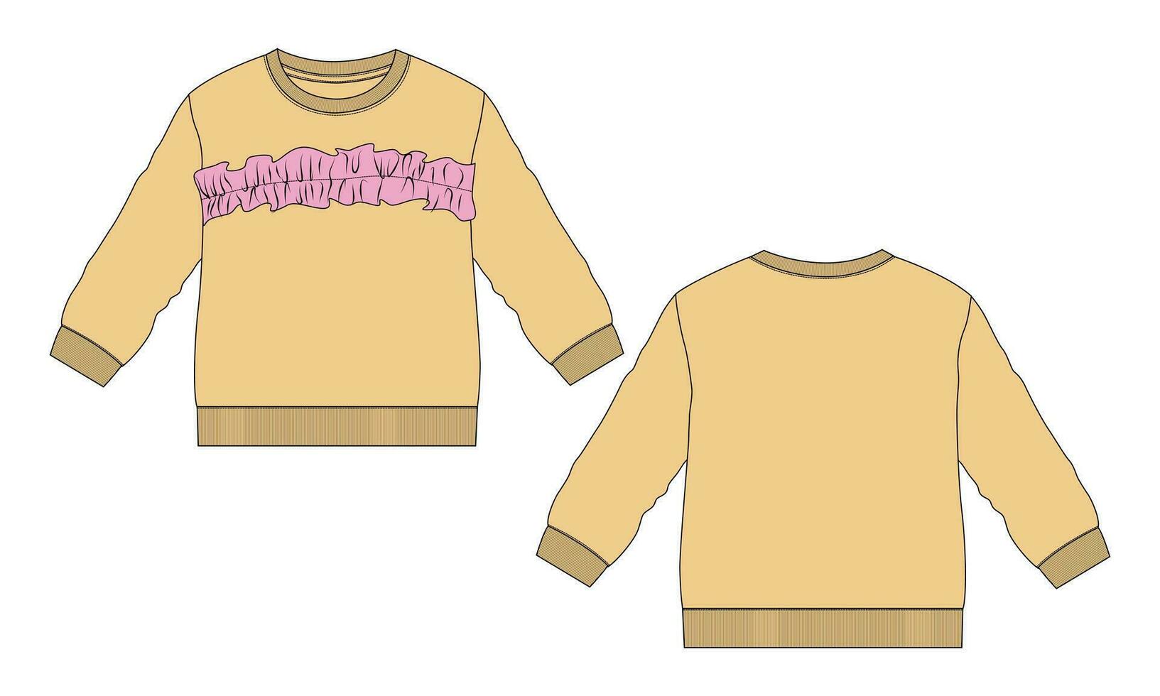 longue manche sweat-shirt vecteur illustration modèle pour des gamins