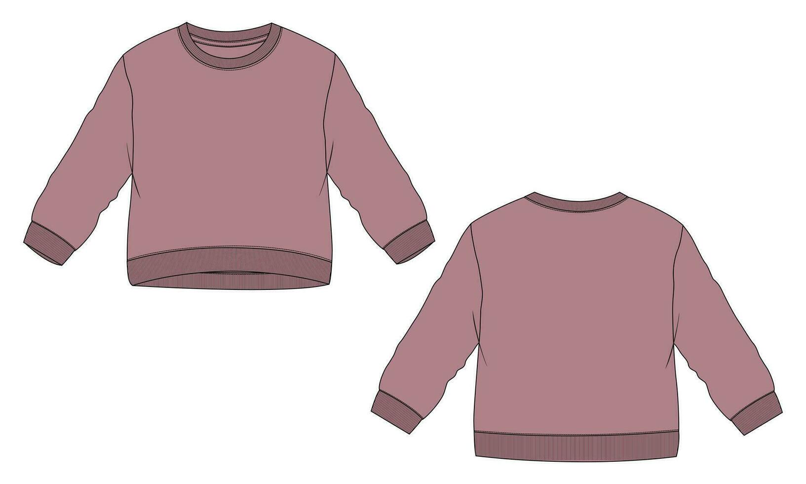 longue manche sweat-shirt vecteur illustration modèle pour des gamins