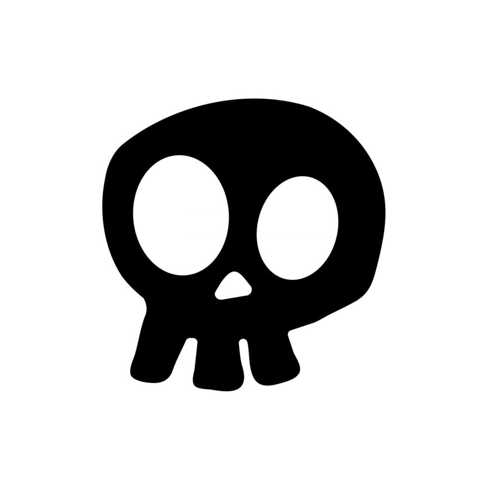 vecteur osseux. ombre du crâne du squelette fantôme dans un cimetière effrayant à l'halloween.