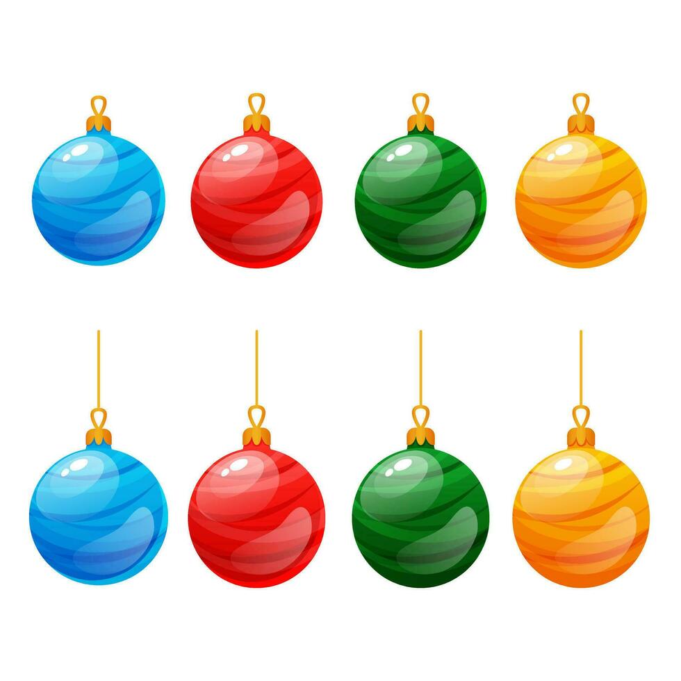 ensemble de Noël multicolore jouets vecteur éléments, isolé sur blanc Contexte