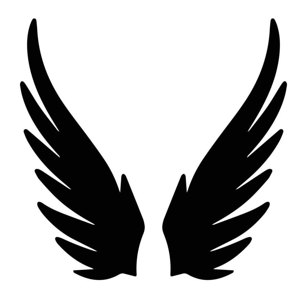 silhouette de anges ailes. foncé ailes isolé sur blanc Contexte. vecteur illustration.