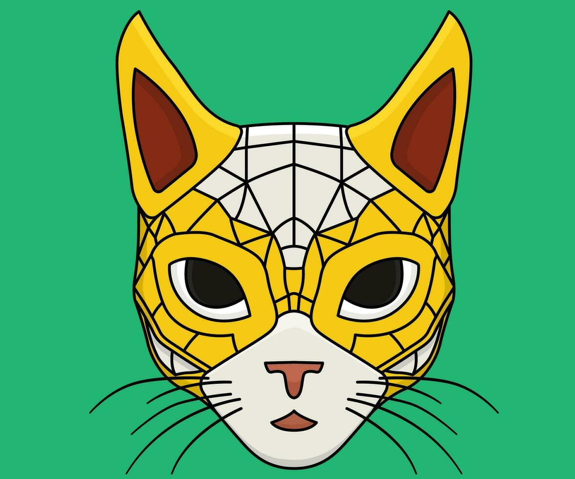 chat super héros dessin animé vecteur illustration