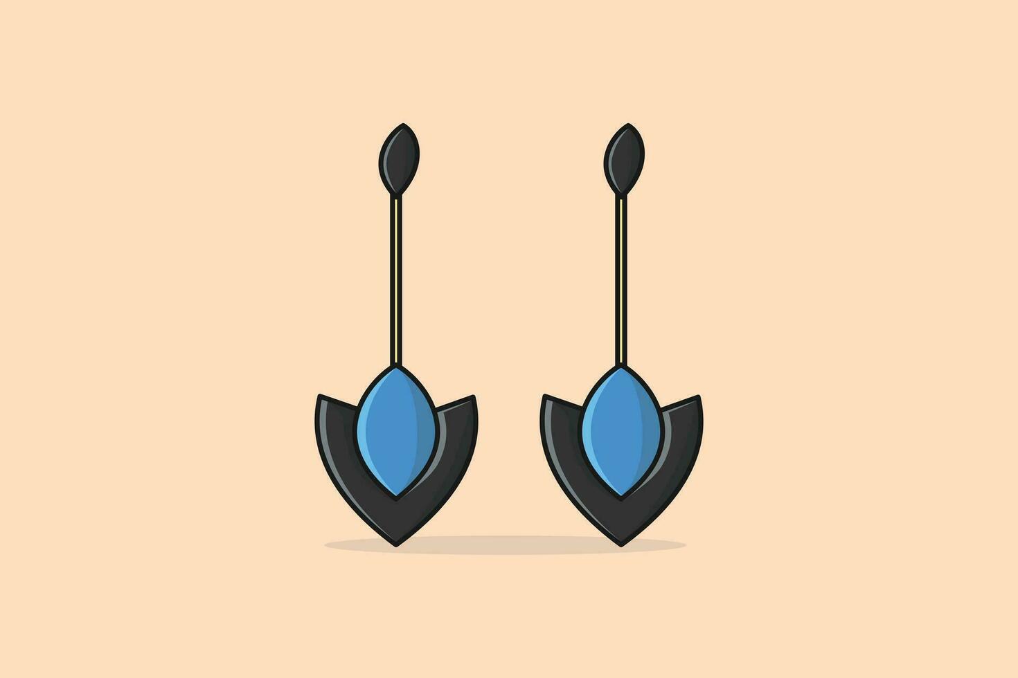 élégant gris et bleu Couleur des boucles d'oreilles bijoux vecteur illustration. beauté mode objets icône concept. femmes des boucles d'oreilles dans unique style vecteur conception. boucle d'oreille avec gemme.