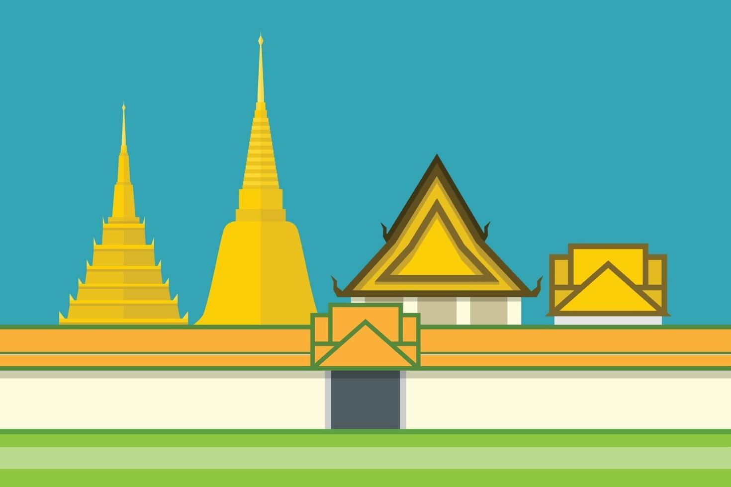 point de repère du temple de la thaïlande. illustration vectorielle vecteur