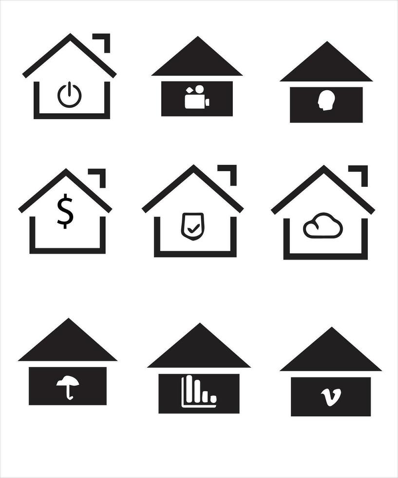 ensemble d'icônes fines de maisons et de biens immobiliers. collection de symboles de contour. trait vectoriel modifiable. 256x256 pixels parfait évolutif à 128px, 64px...