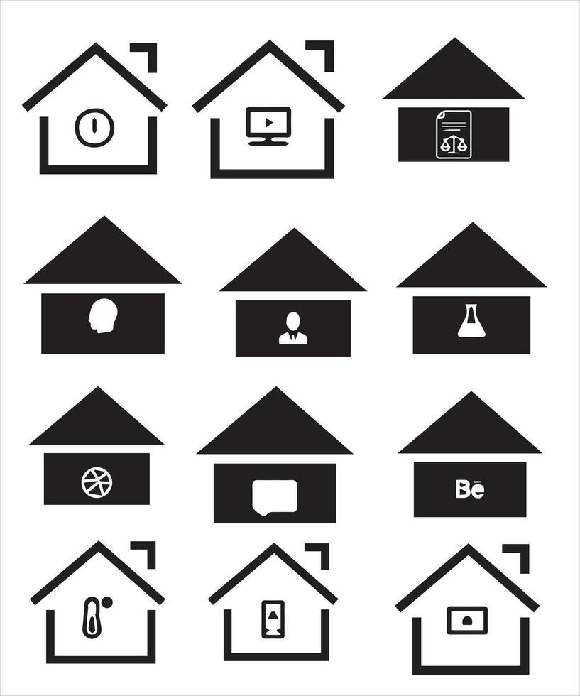 ensemble d'icônes fines de maisons et de biens immobiliers. collection de symboles de contour. trait vectoriel modifiable. 256x256 pixels parfait évolutif à 128px, 64px...