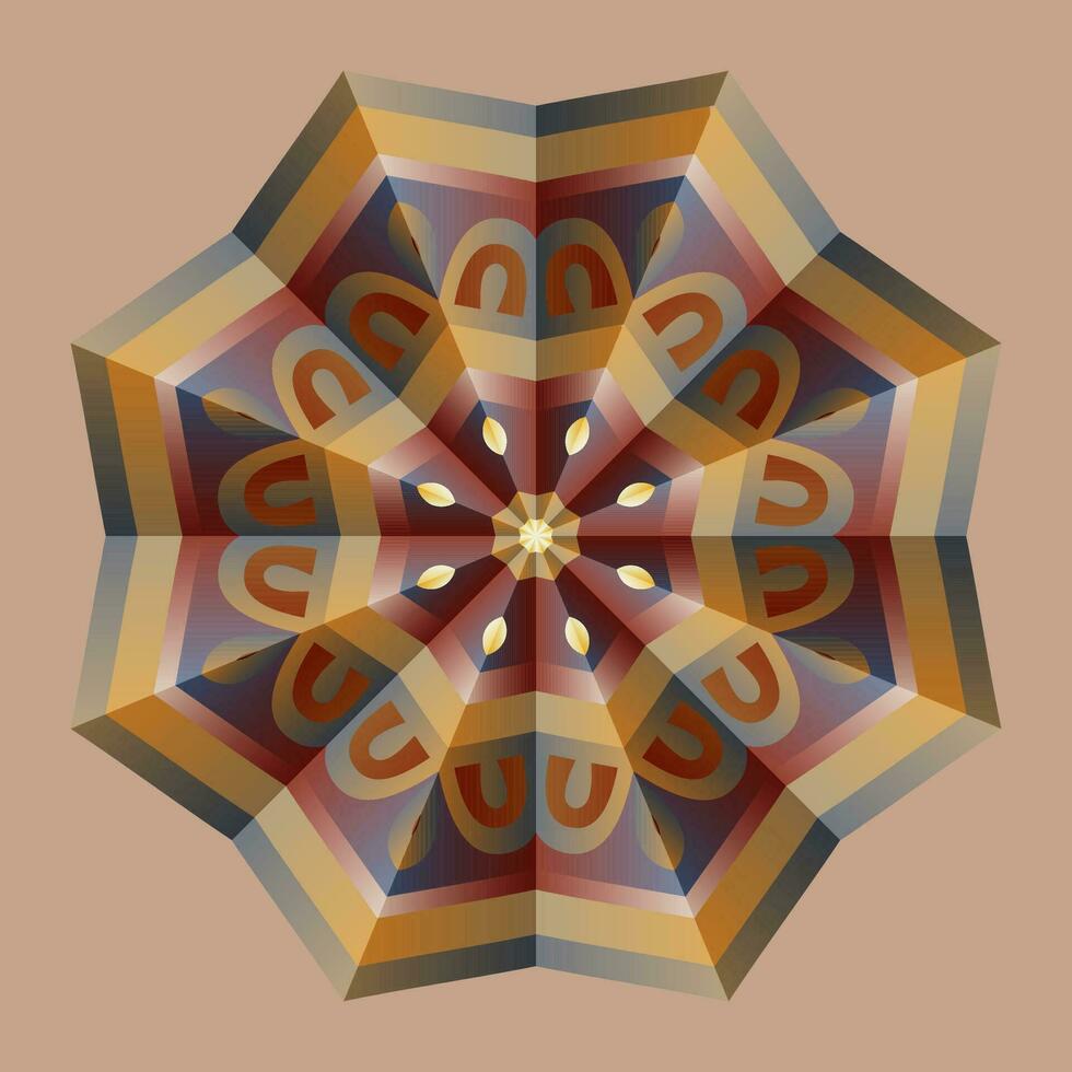 cette est une polygonal modèle. cette est une marron géométrique mandala. asiatique floral modèle. vecteur