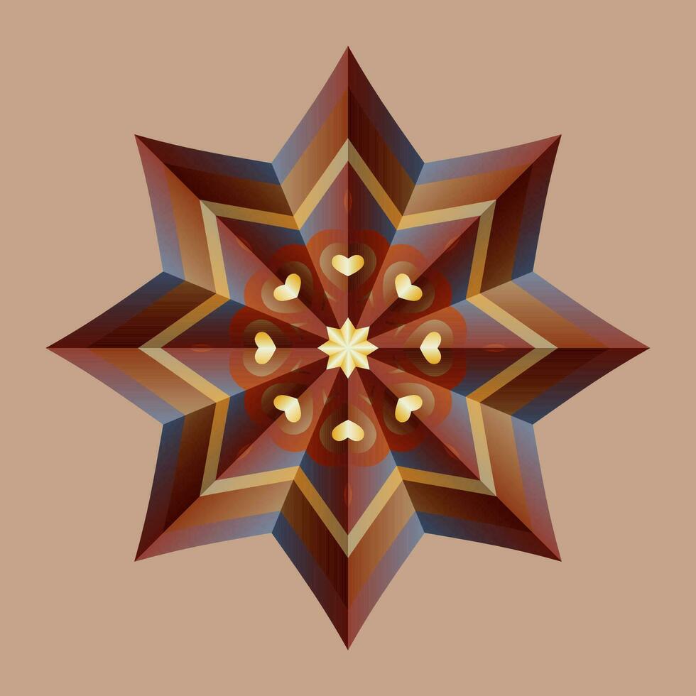 cette est une polygonal modèle. cette est une marron géométrique mandala. asiatique floral modèle. vecteur