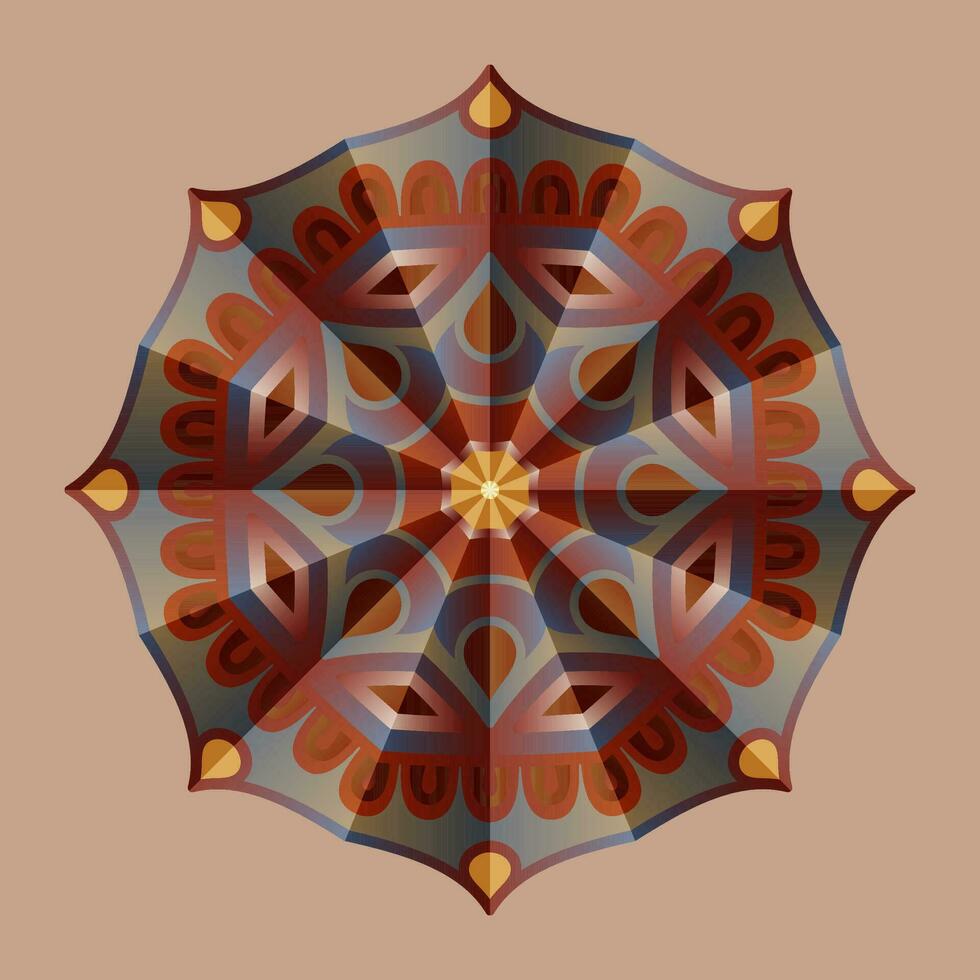 cette est une polygonal modèle. cette est une marron géométrique mandala. asiatique floral modèle. vecteur