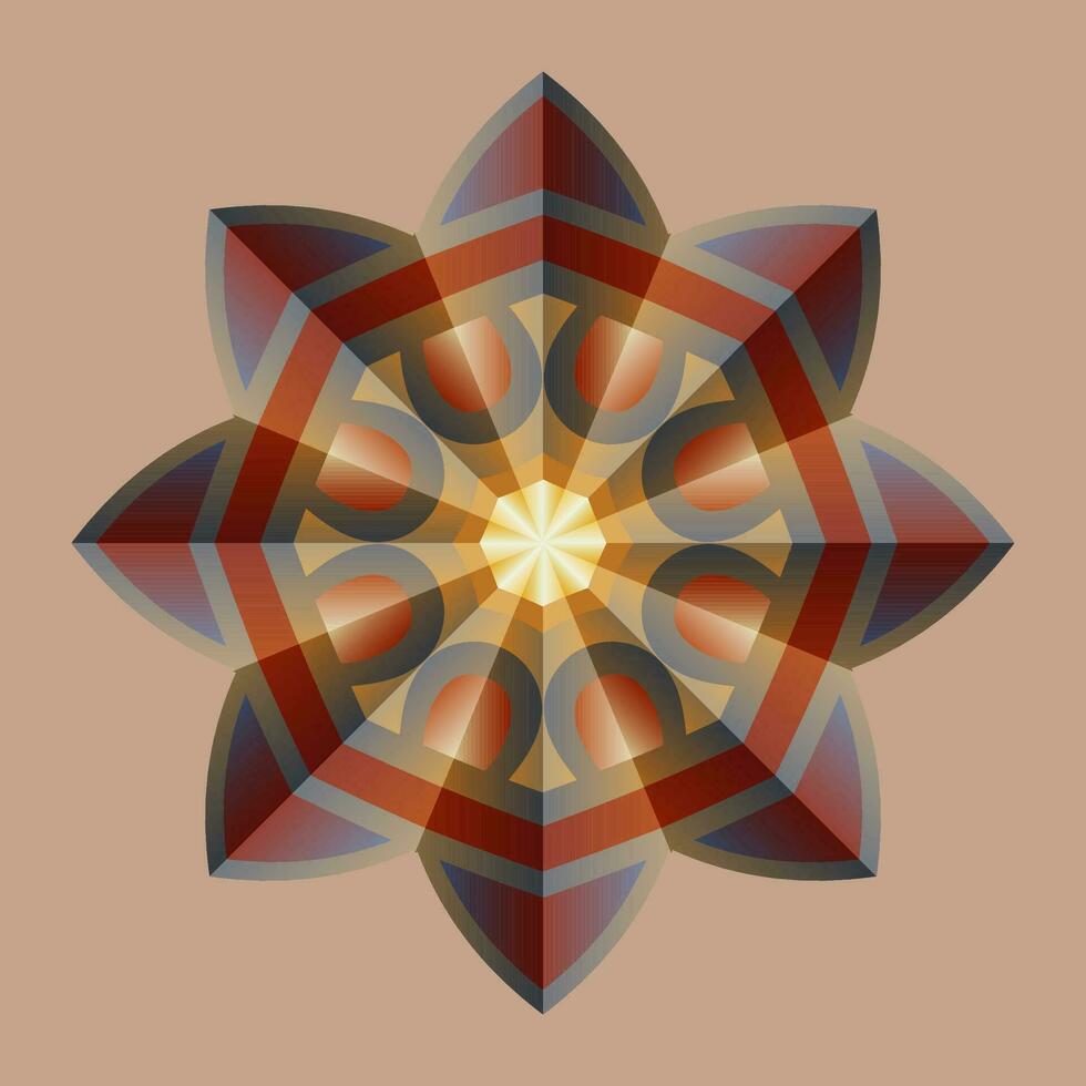 cette est une polygonal modèle. cette est une marron géométrique mandala. asiatique floral modèle. vecteur