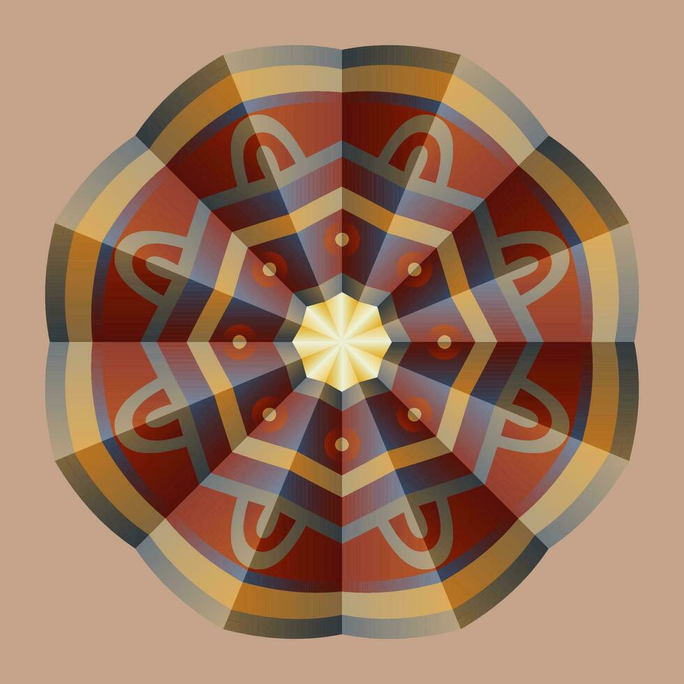 cette est une polygonal modèle. cette est une marron géométrique mandala. asiatique floral modèle. vecteur