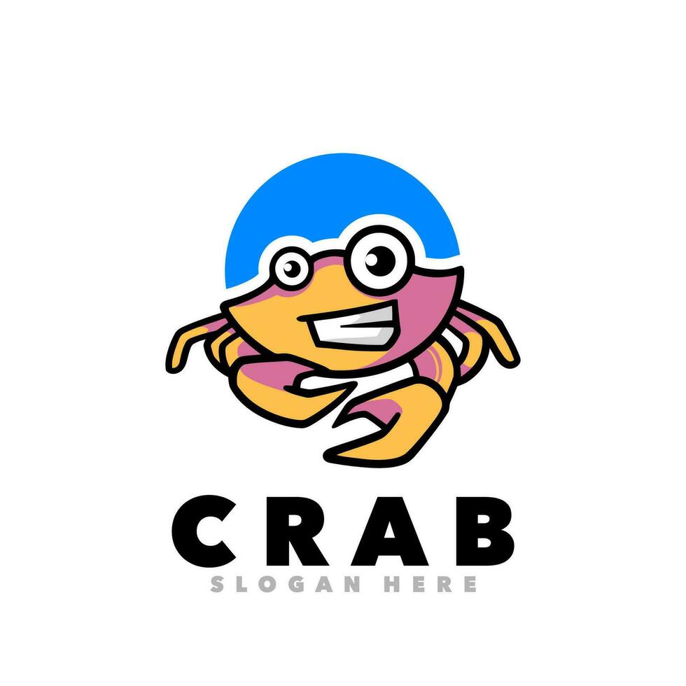 jolie mascotte de crabe vecteur