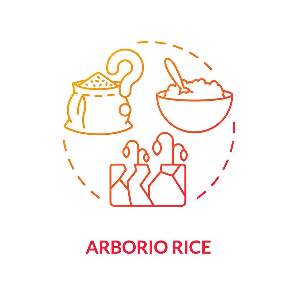pente arborio riz icône représentant thermoflation concept, isolé vecteur, mince ligne illustration de global chauffage impact. vecteur