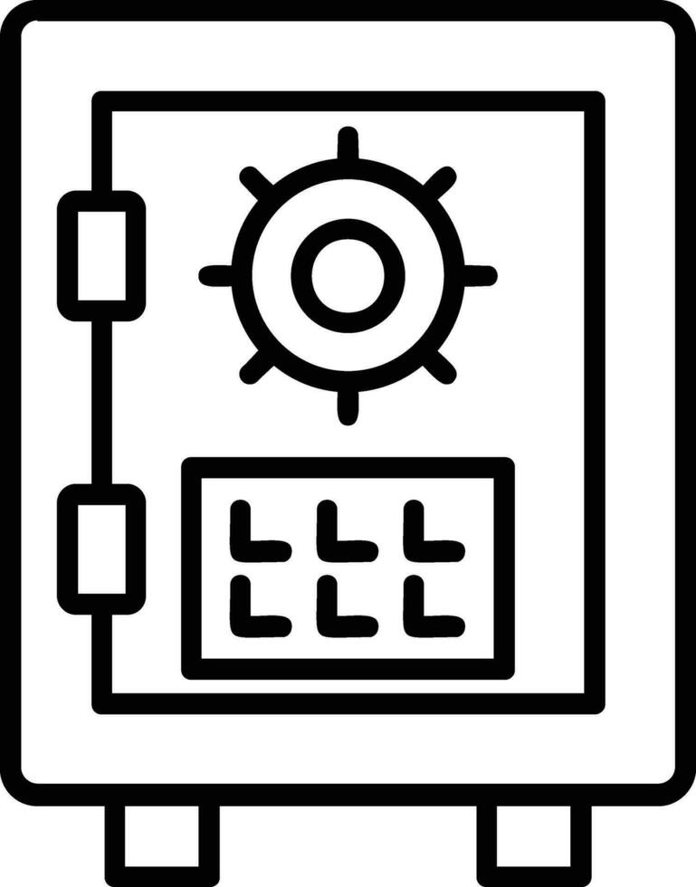 icône de ligne de coffre-fort vecteur