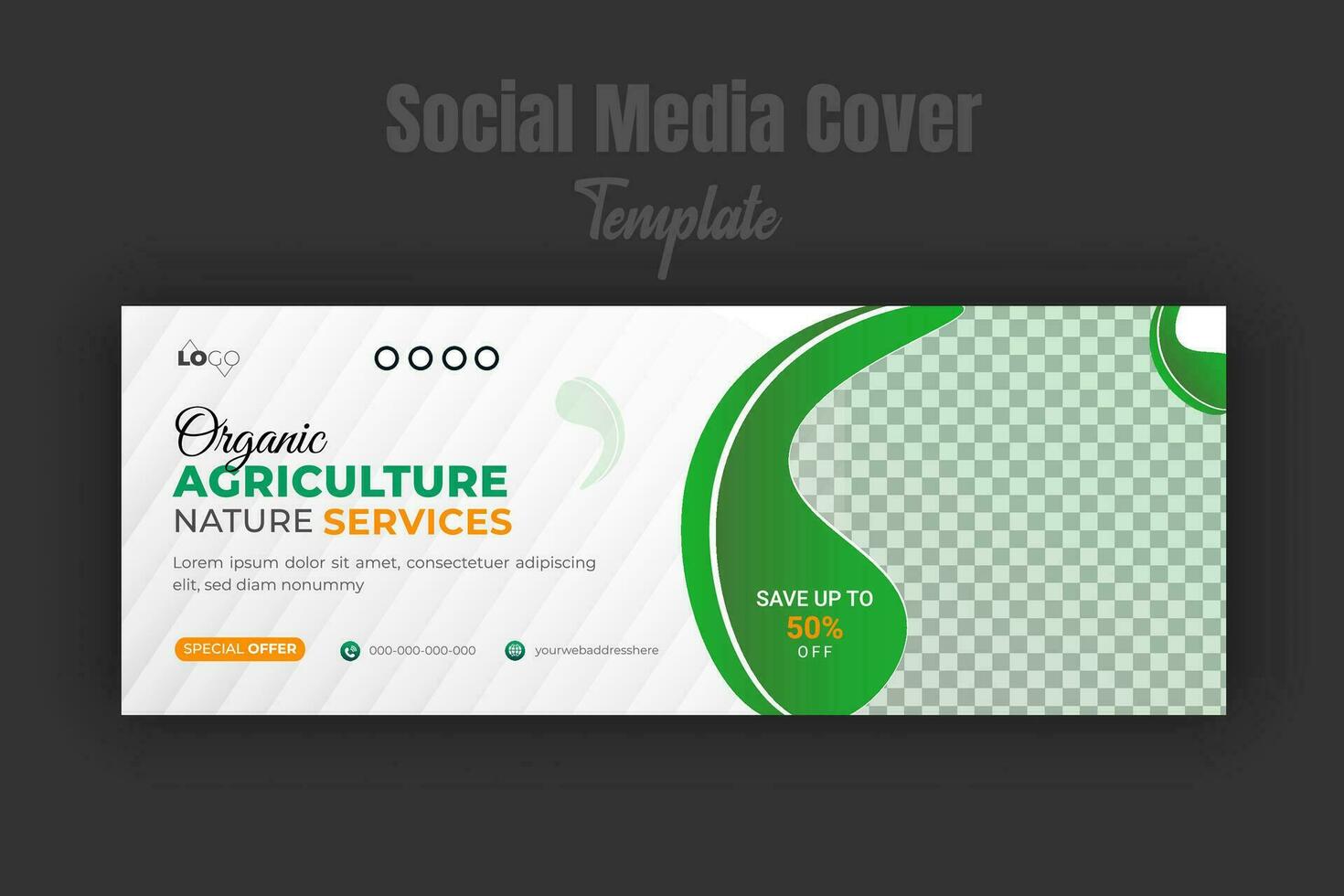 agriculture et agriculture un service social médias couverture ou Publier et la toile bannière conception modèle avec géométrique vert pente Couleur formes vecteur