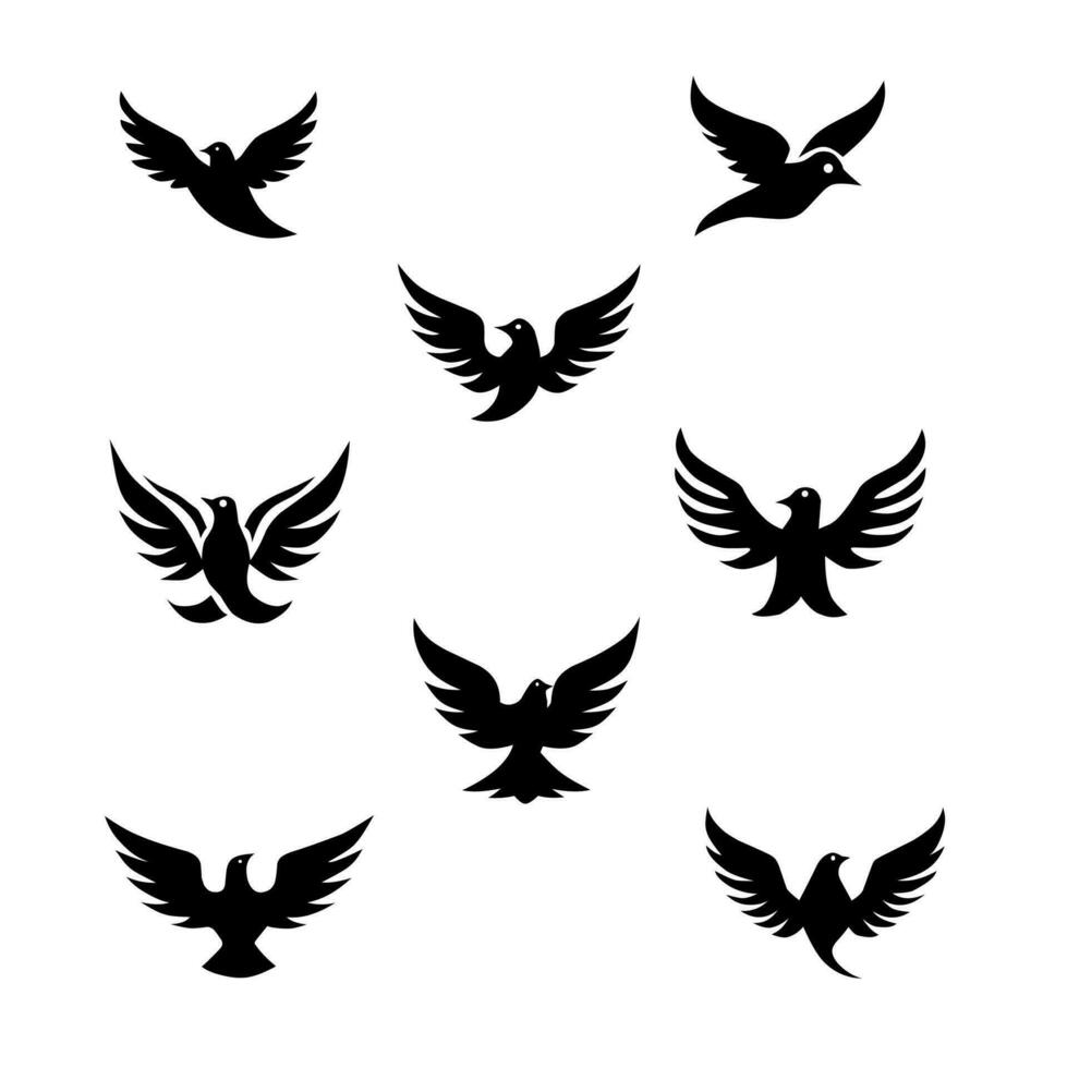 noir oiseau vecteur logo collection sur blanc Contexte