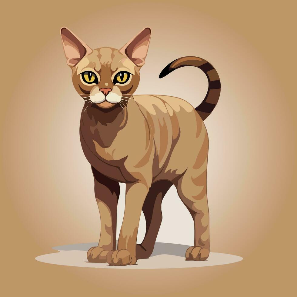 Bengale chat dessin animé personnage vecteur isolé illustration