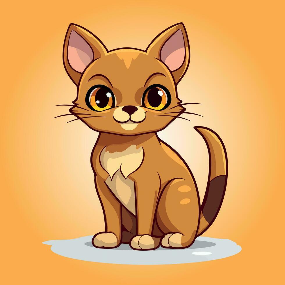 kawaii mignonne chat dessin animé personnages vecteur isolé illustration