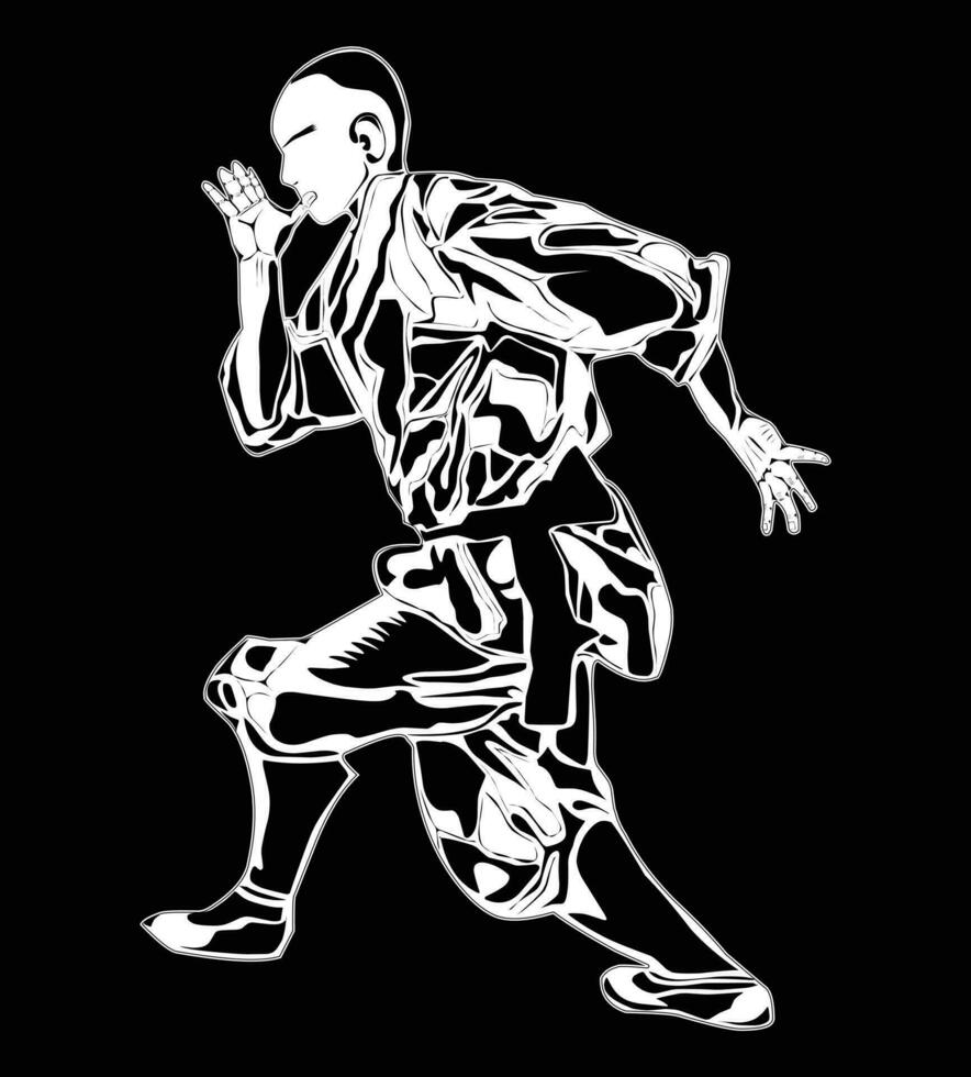 kung fu mouvement images, adapté pour tee-shirts, affiches, éducation et autres vecteur