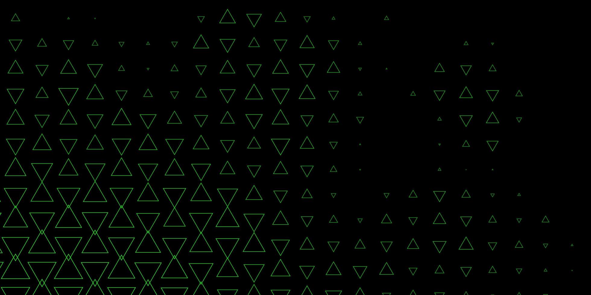 modèle vectoriel vert foncé avec des lignes, des triangles. illustration colorée avec des triangles dans un style simple. meilleur design pour les affiches, les bannières.