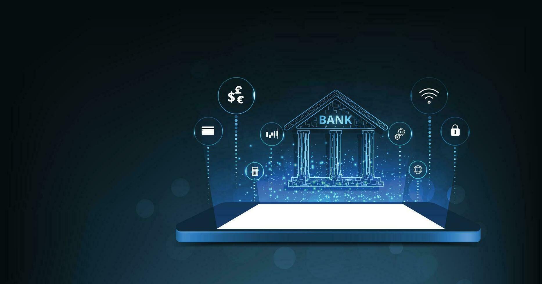 en ligne bancaire La technologie concept. vecteur