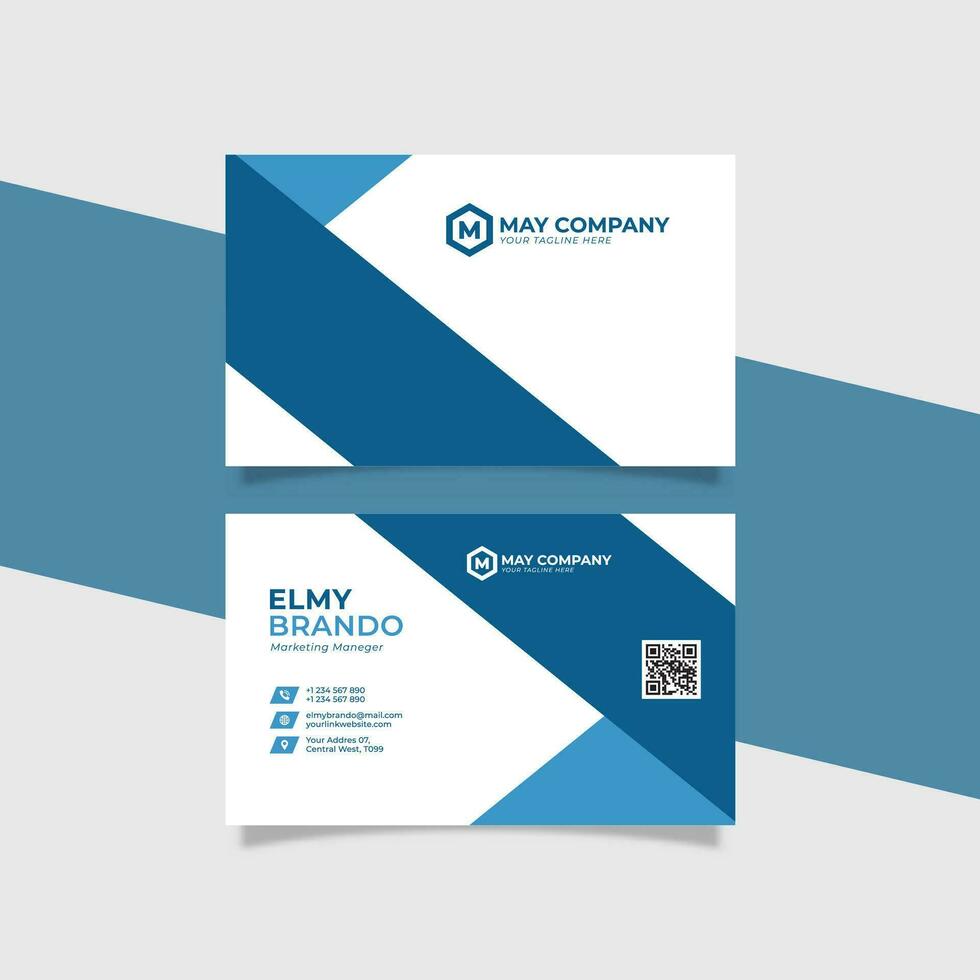 moderne entreprise identité affaires carte modèle avec logo placement bleu Couleur vecteur