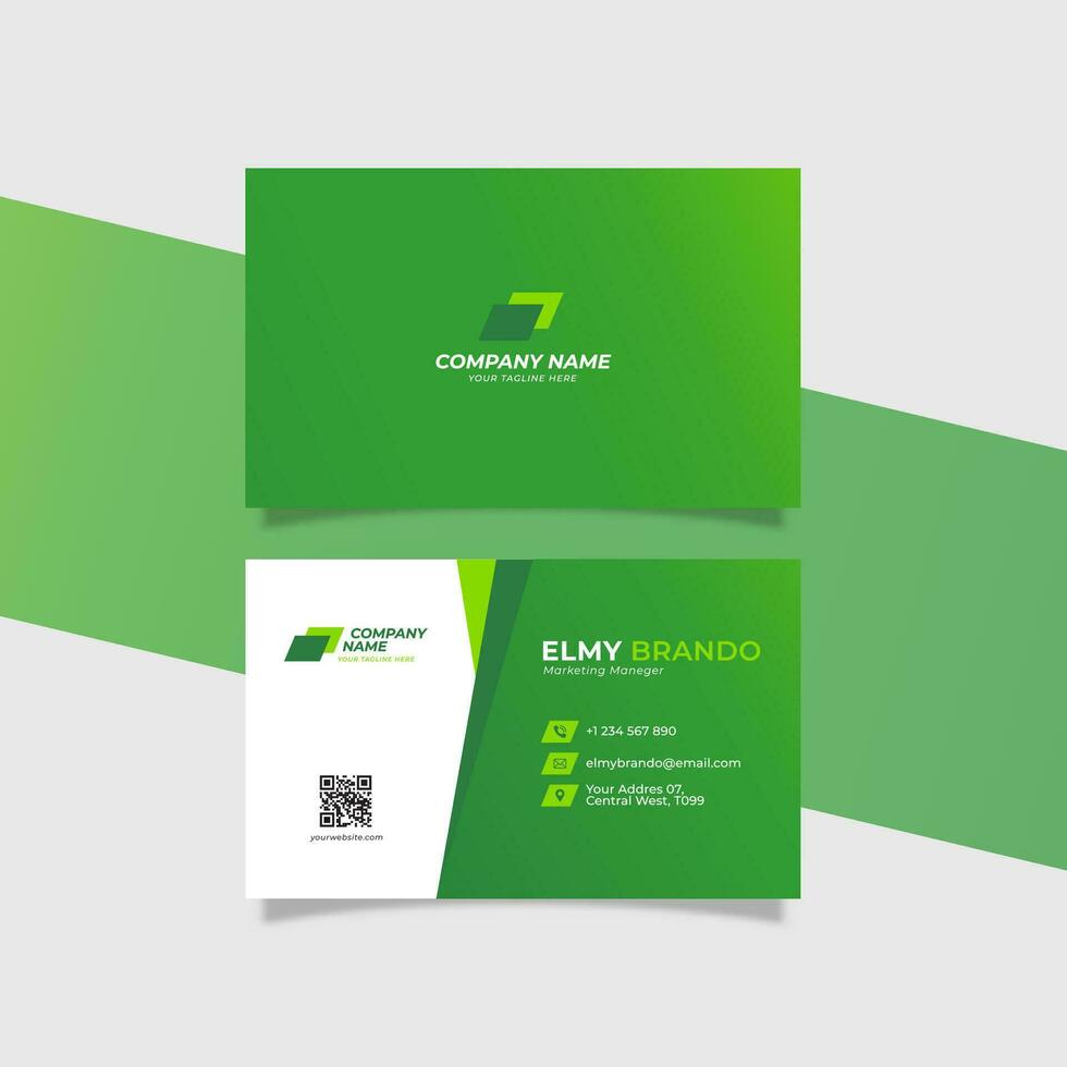 moderne entreprise identité affaires carte modèle avec logo placement vert Couleur vecteur
