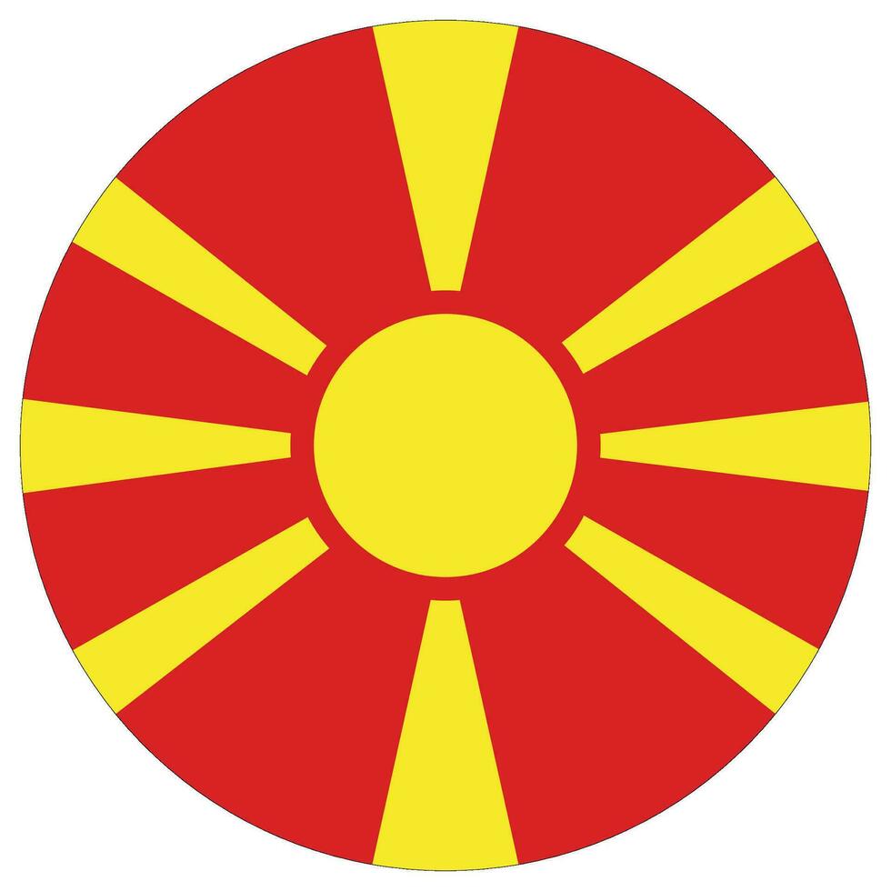 Nord macédoine drapeau cercle forme. drapeau de Nord macédoine rond forme vecteur