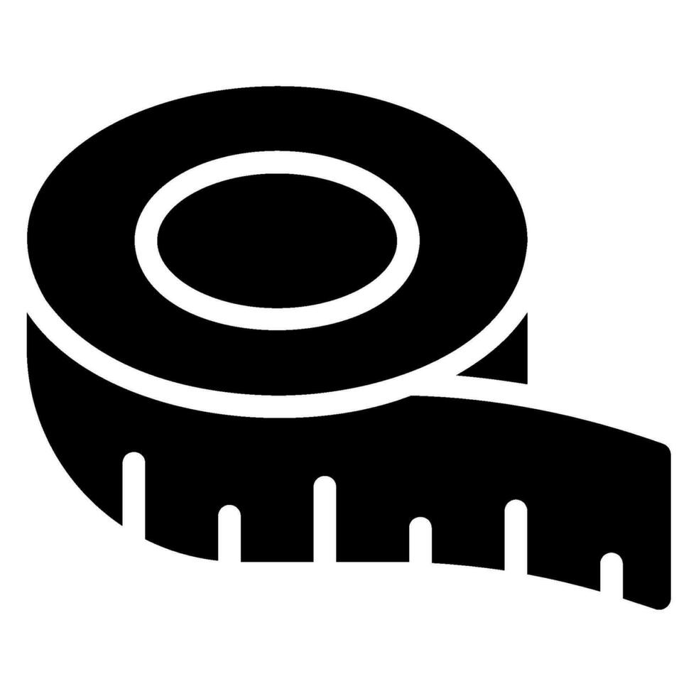 icône de glyphe de ruban à mesurer vecteur