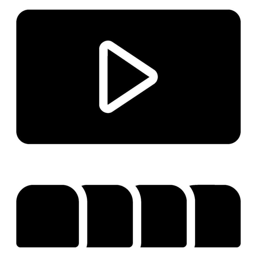 icône de glyphe de cinéma vecteur