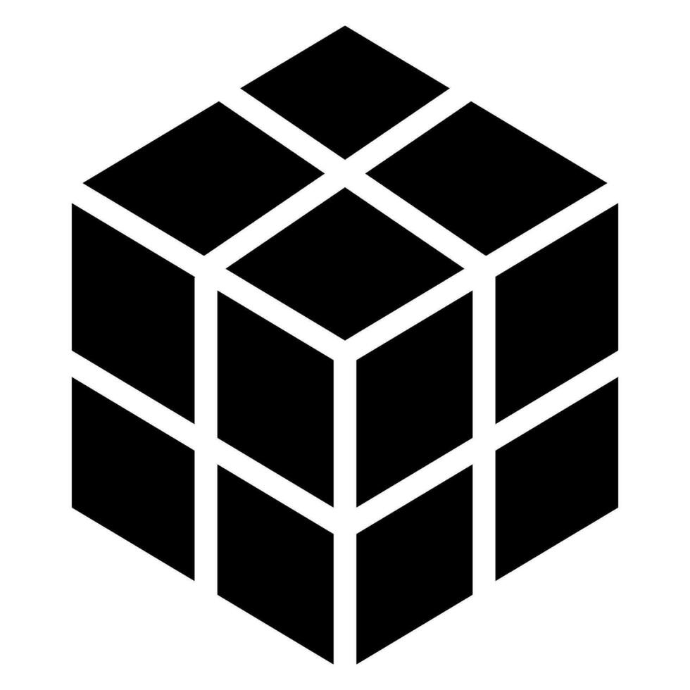 icône de glyphe de cube vecteur