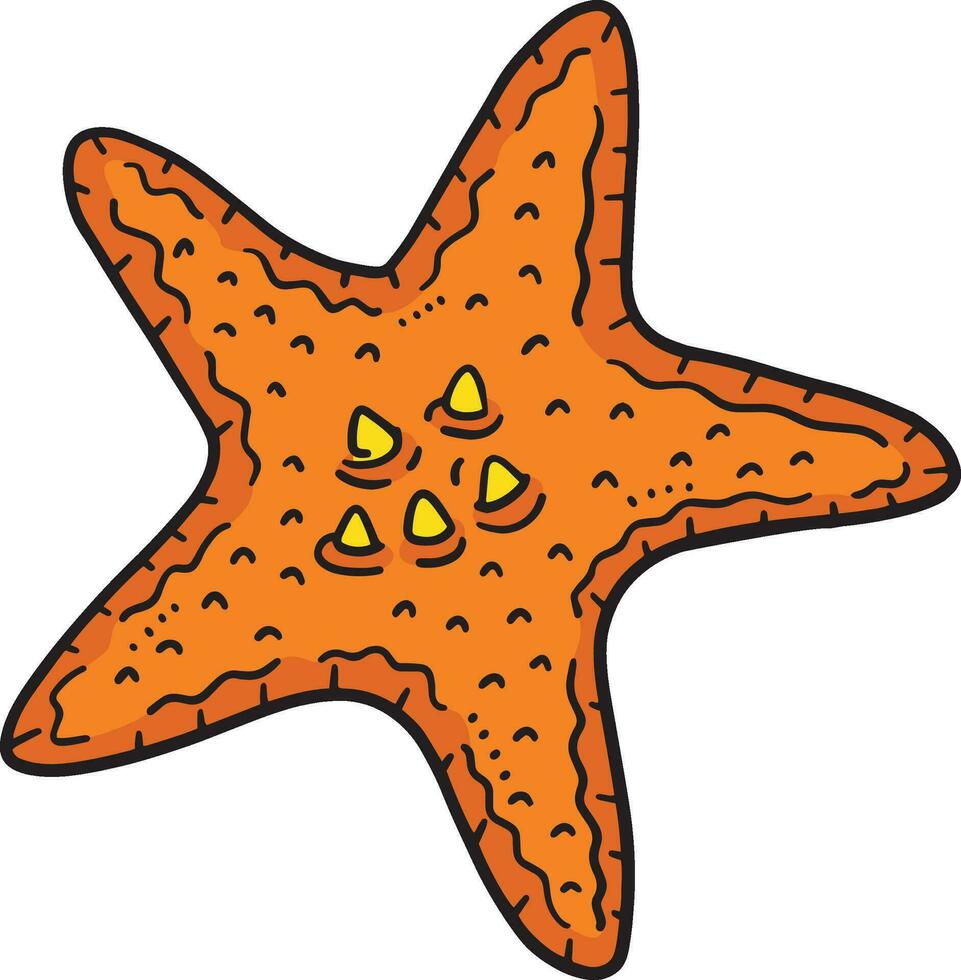 étoile de mer dessin animé coloré clipart illustration vecteur