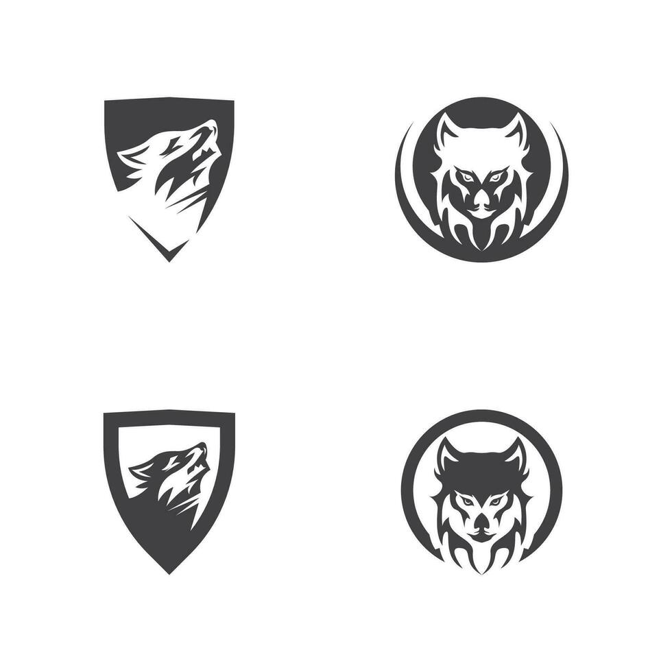 Loup silhouette icône et symbole vecteur modèle illustration