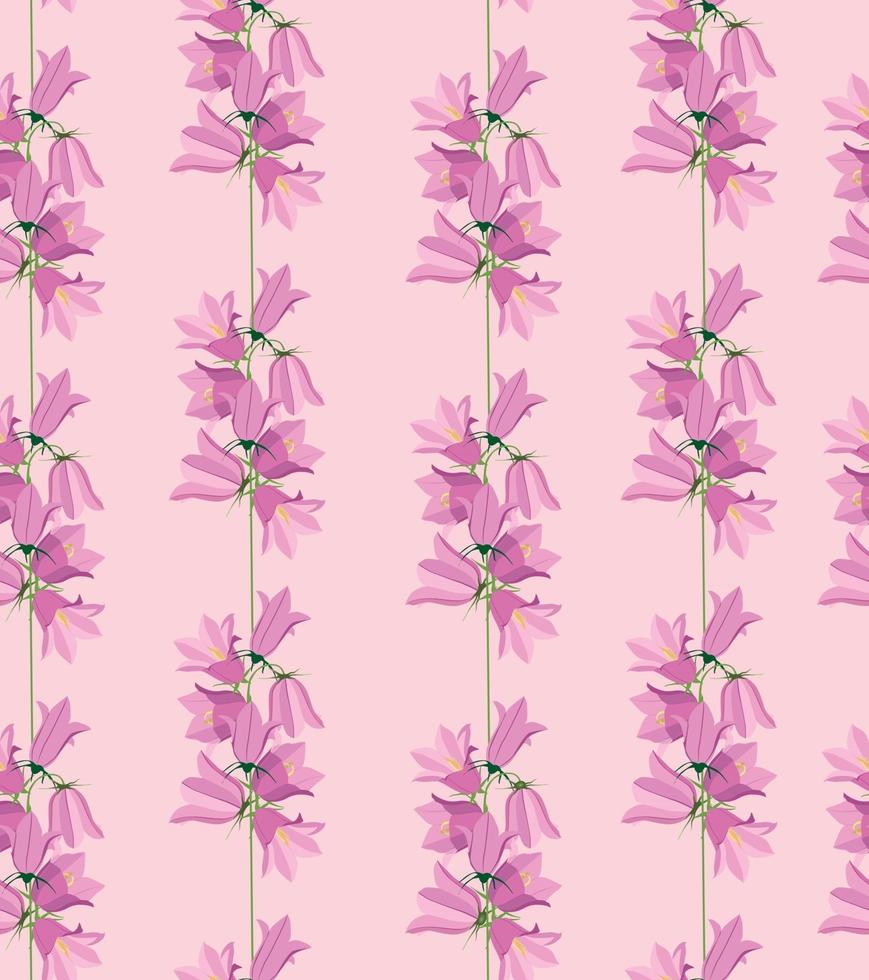 motif floral sans couture. texture ornementale de prairie de bluebell de fleur. fond violet de campagne d'été de fleurs sauvages. vecteur