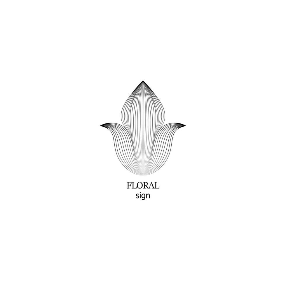 signe floral. conception d'art abstrait fleur élégante logo icône ligne. symbole dessiné floral premium créatif universel. vecteur