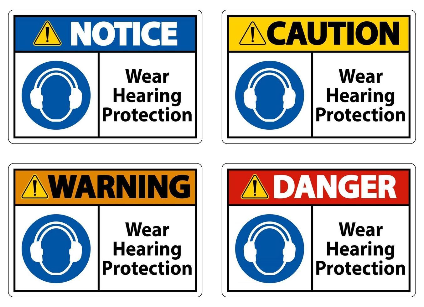 porter un signe de protection auditive sur fond blanc vecteur