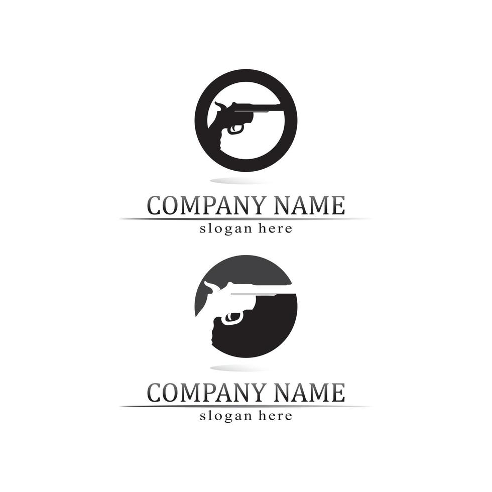 logo d'arme à feu et soldat de l'armée tir de tireur d'élite vector illustration de conception revolver de tir militaire