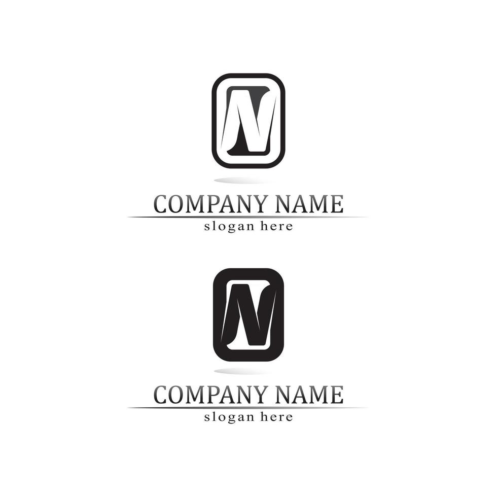 police de modèle de logo de lettre n pour l'entreprise et l'identité vecteur