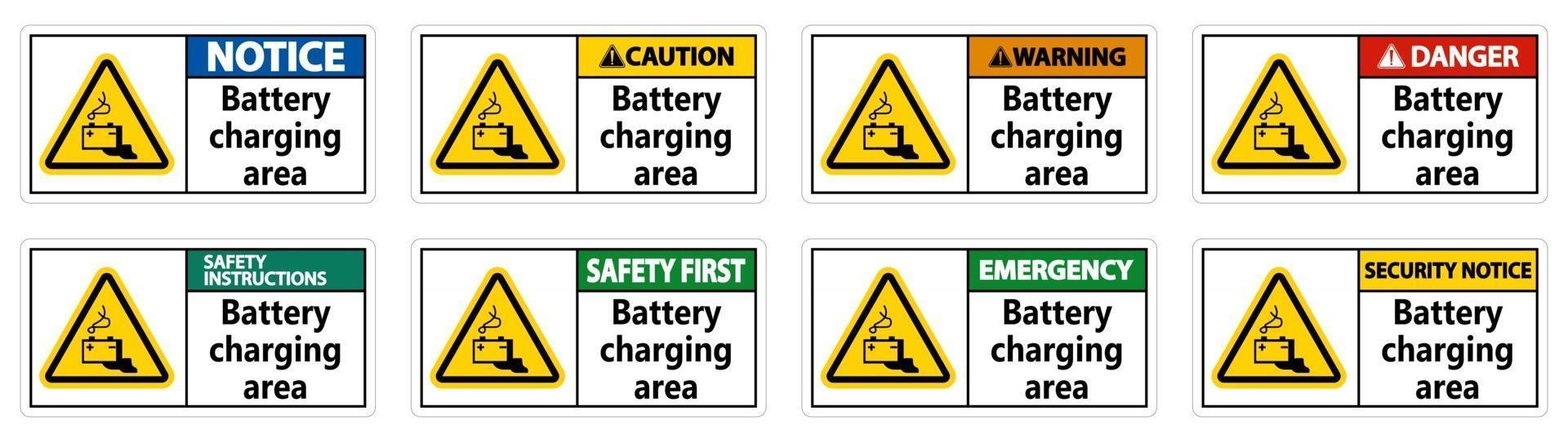 signe de la zone de charge de la batterie sur fond blanc vecteur