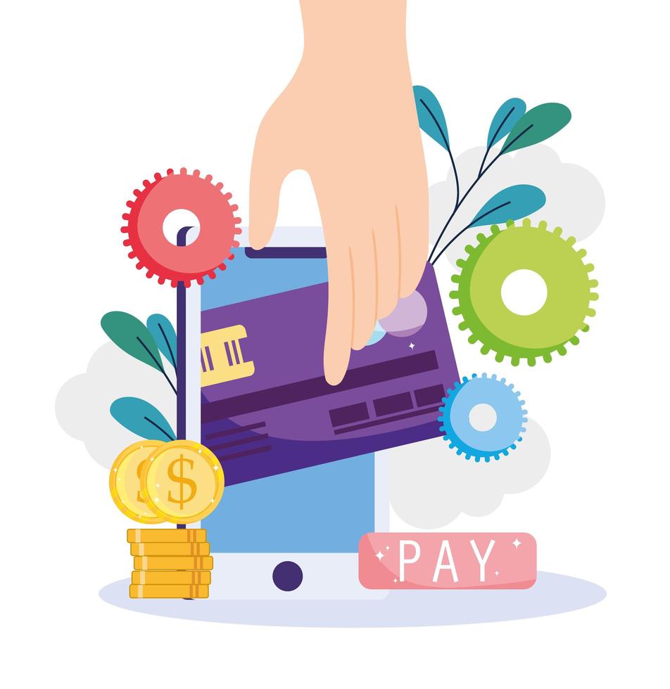 paiement en ligne carte de crédit vecteur