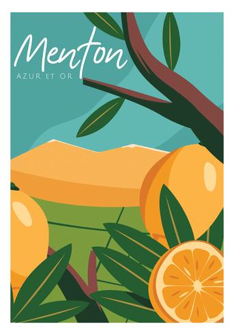 menton france citron festival vector design