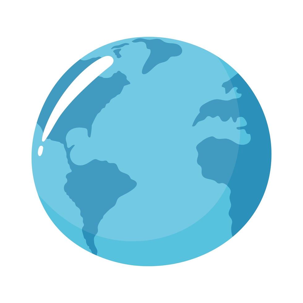 monde planète carte bleu design fond blanc vecteur