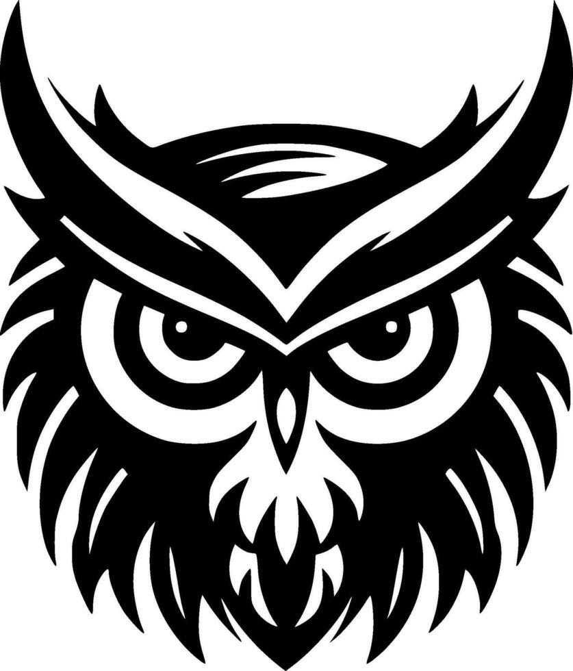 hibou - minimaliste et plat logo - vecteur illustration